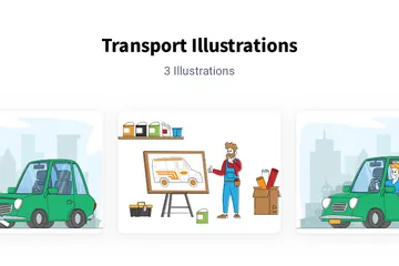 Transporte Paquete de Ilustraciones