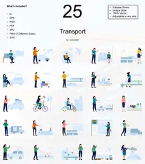 Transporte Paquete de Ilustraciones