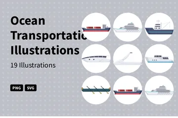 Transporte Marítimo Pacote de Ilustrações
