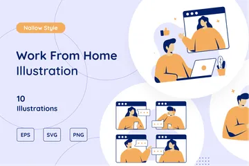 Travail à domicile Pack d'Illustrations