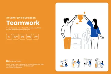 Travail en équipe Pack d'Illustrations