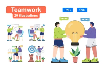 Travail en équipe Pack d'Illustrations