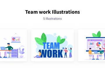 Travail en équipe Pack d'Illustrations