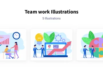 Travail en équipe Pack d'Illustrations