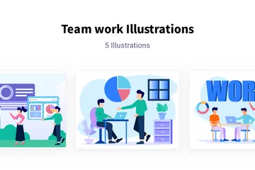 Travail en équipe Pack d'Illustrations