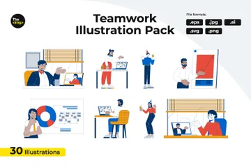 Travail en équipe Pack d'Illustrations