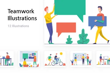 Travail en équipe Pack d'Illustrations