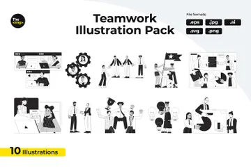 Diversité du travail d'équipe Pack d'Illustrations