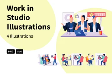 Travailler en studio Pack d'Illustrations