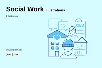 Travail Social Pack d'Illustrations