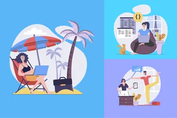 Travailleurs indépendants Pack d'Illustrations