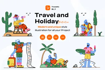 Travel And Holiday Illustration Pack