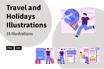 Travel And Holidays Illustration Pack