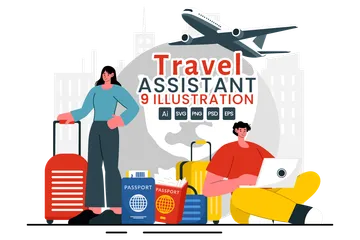 Travel Assistant Illustration Pack