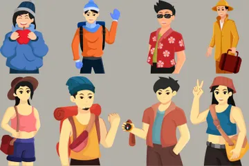 Travel Character Illustration Pack