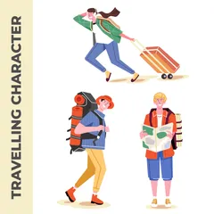 Travel Character Illustration Pack