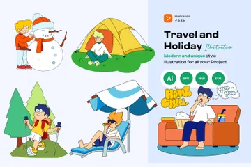 Travel & Holiday Illustration Pack