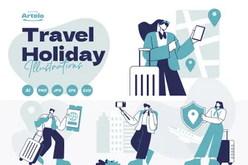 Travel Holiday Illustration Pack