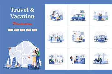 Travel & Vacation Illustration Pack