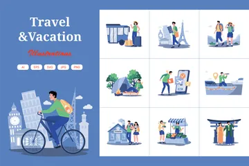 Travel & Vacation Illustration Pack