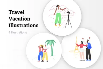 Travel Vacation Illustration Pack