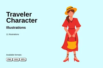 Traveler Character Illustration Pack