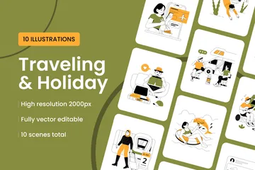 Traveling And Holiday Illustration Pack