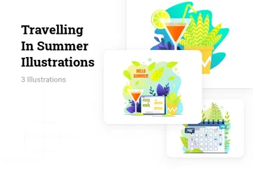 Travelling In Summer Illustration Pack