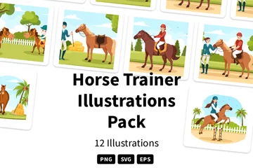 Treinador de cavalos Pacote de Ilustrações