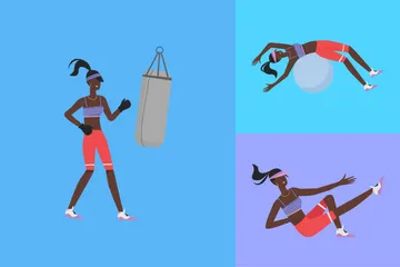 Treinador de fitness Pacote de Ilustrações