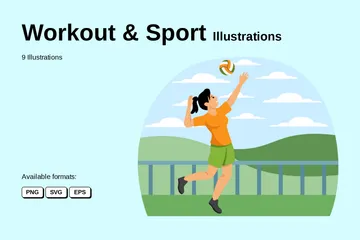 Treino e esporte Pacote de Ilustrações