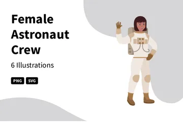 Tripulação feminina de astronautas Pacote de Ilustrações