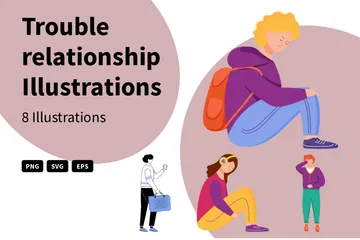 Trouble Relationship Illustration Pack