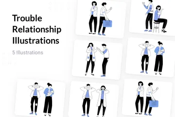 Trouble Relationship Illustration Pack