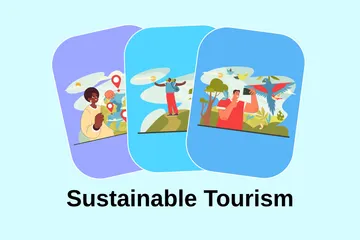 Turismo sustentável Illustration Pack