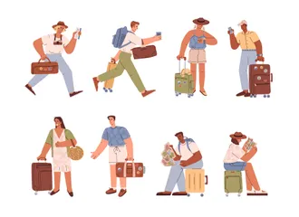 Turistas Pacote de Ilustrações