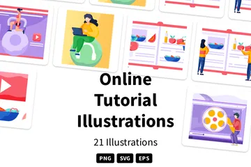 Tutoriales en línea Paquete de Ilustraciones