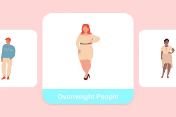 Übergewichtige Menschen Illustrationspack
