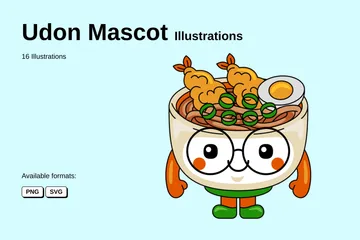 Mascote Udon Pacote de Ilustrações