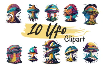 UFO Clipart Illustration Pack