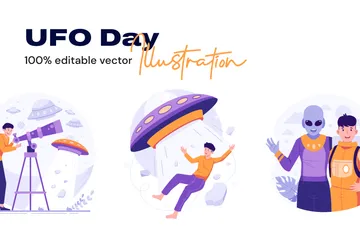 UFO Day Illustration Pack