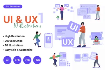 UI And UX 1 Illustration Pack