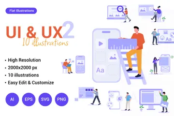 UI et UX 2 Pack d'Illustrations