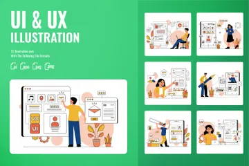 UI- und UX-Aktivität Illustrationspack