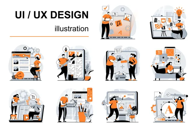 Premium UI/UX Design Illustration pack from Design & Development ...