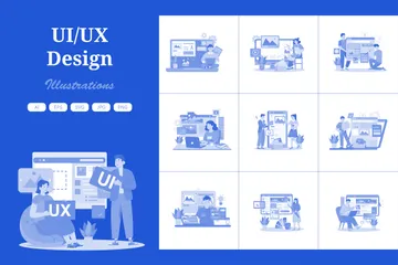 Design de UI/UX Pacote de Ilustrações