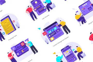 Design de UI UX Pacote de Ilustrações