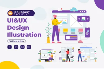 Design de UI UX Pacote de Ilustrações