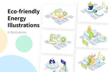 Umweltfreundliche Energie Illustrationspack