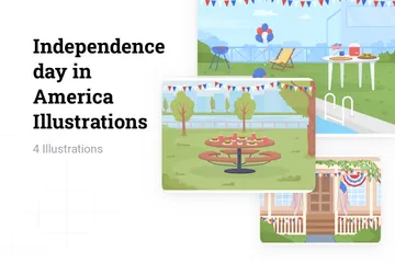Unabhängigkeitstag in Amerika Illustrationspack